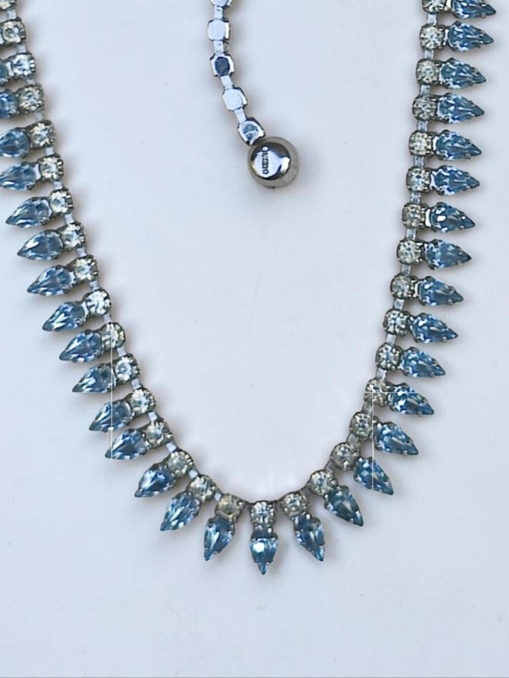 Vintage B David Blue And Clear Necklace